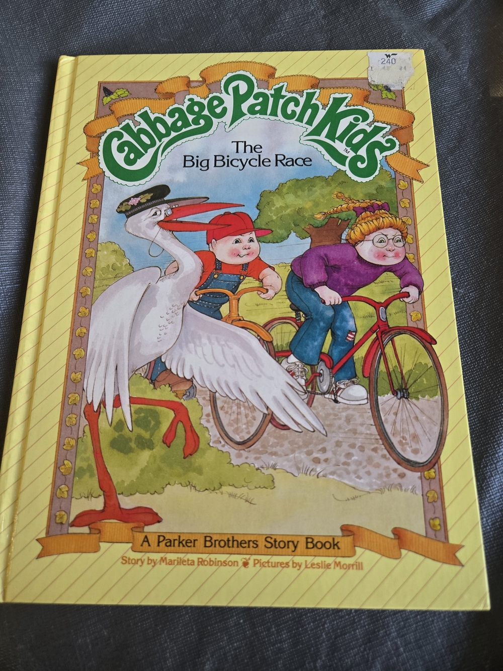 Cabbage Patch Kids Vintage The Big Bicycle Race - Yellow Hardcover Story Book